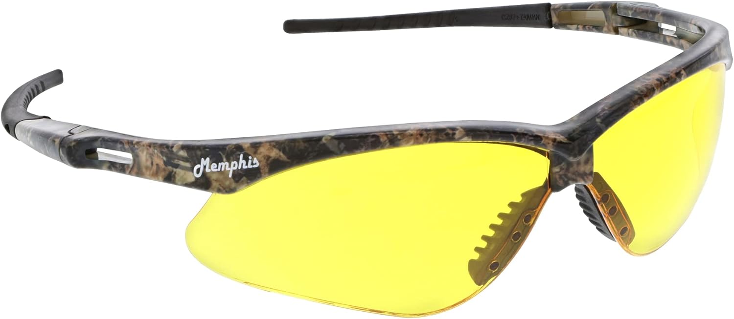 MCR Safety Memphis Series MOMP110AF Safety Glasses, Eye Protection, Mossy Oak Frame, Clear UV-AF Anti-Fog Lens