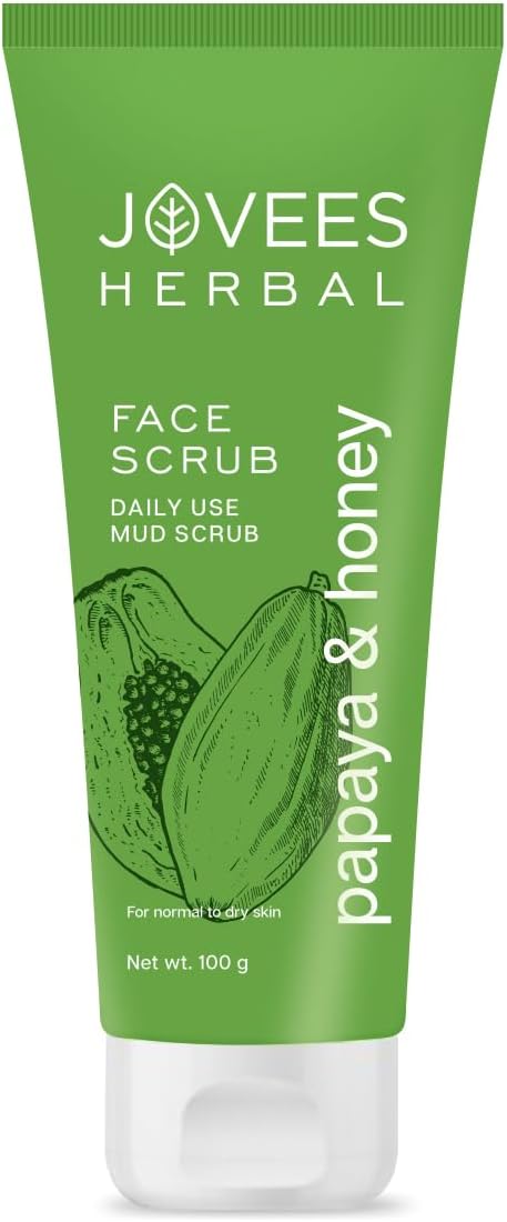 Jovees Papaya & Honey Face Scrub 100ml โ Nourishing Exfoliator for Smooth Skin