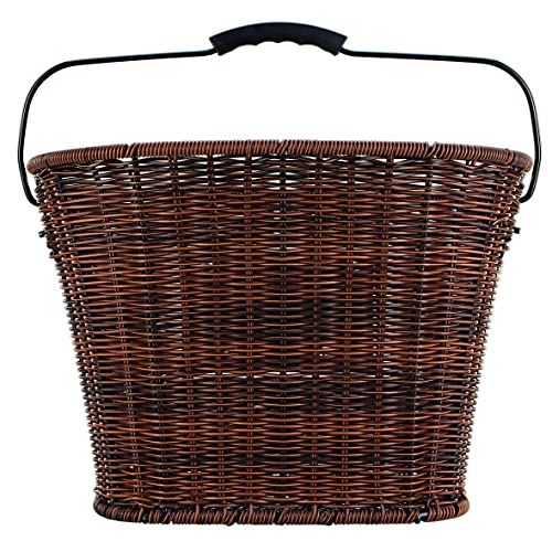 Prophete Fahrradkorb City Rattan-Optik, inkl. E-BIKE Halter, für Lenkerbefestigung, Farbe: braun