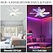 GDLUOAO Socket Fan Light with Remote, Socket Breeze Ceiling Fan with Bluetooth Speaker, RGB, 3 Colors, 3 Fan Speed, 18.5