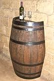 Master Garden Products SBP-26T MGP, 26 in. W x 35 in. L x 13 in. D Oak Wood Split Wine Barrel Stand, Light Brown