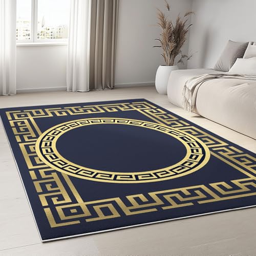 Tapis lavable moderne doré antidérapant pour chambre et salon