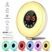 Wake Up Light Alarm Clock, Blingco Sunrise Simulator Digital Alarm Clock with FM Radio, Snooze/Sunset Function ,7 Colors Night Lights ,Nature Sounds ,Touch Control Alarm Clock Radio for Heavy Sleepers
