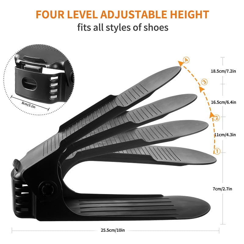 Organizer Scarpe Salvaspazio - Set Da 20 Portascarpe Regolabili, Antiscivolo, Per Armadio