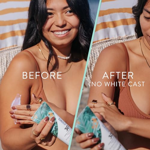 Image of Badger Mineral Daily Sunscreen with Zinc Oxide, SPF 30, Lightweight & Easy to Apply w /No White Cast, Moisturizing Organic Sunscreen, Reef Safe, Vegan, Unscented, 4 fl oz