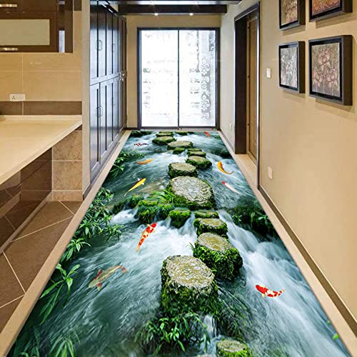 Tapis de couloir 90x120cm moderne design 3D lavable pour moquette intérieur