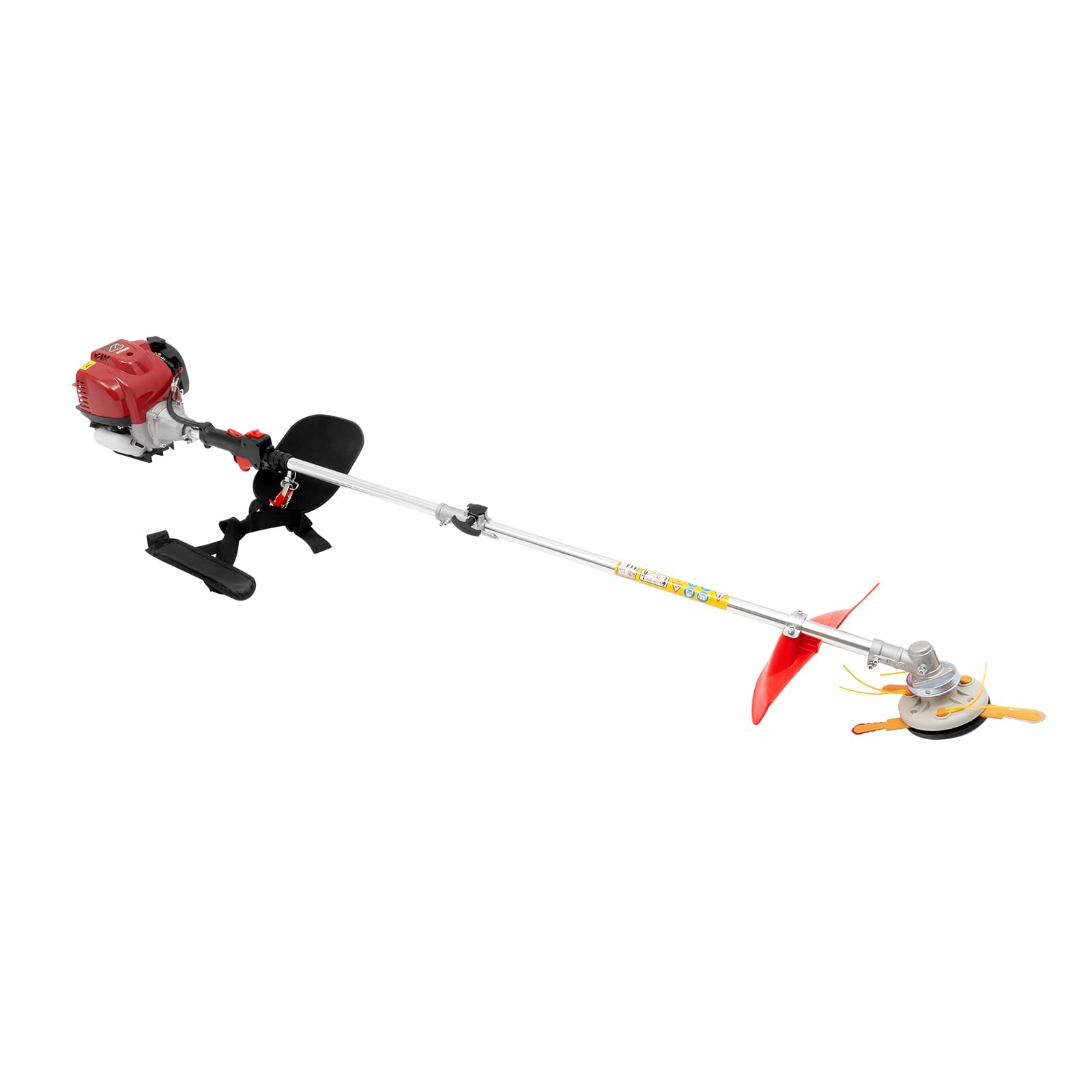 Desbrozadora 2 en 1, 750 W, motor de 4 tiempos, 8500 rpm, con 2 cabezales de corte, correa, depósito de 650 ml, cortacésped inalámbrico apto para cortar césped y arbustos