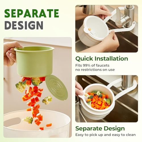 Filtre à déchets de cuisine autonettoyant et suspendu blanc - 4