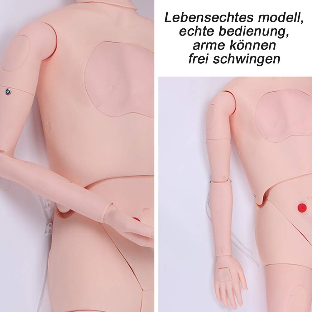 AMITD Fachmann Patientenpflege Puppe 170 cm Lebensgroß Männer Modell mit Blutdruckmessung für Pflegepraxis und medizinische Ausbildung