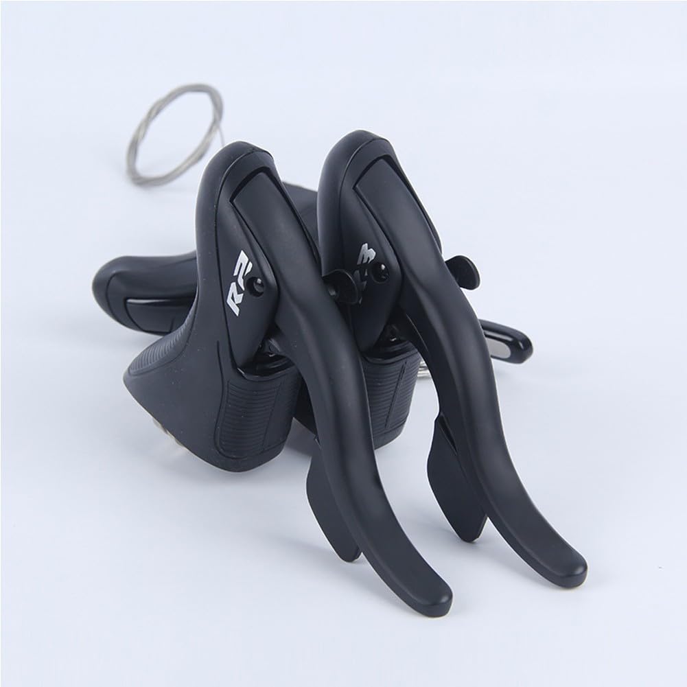 Kit de palanca de cambios para LTWOO R2 R3 R5 R7, aleación de aluminio y ABS para bicicleta de carretera con cables (L1800mm/R2050mm), 7-9 velocidades, negro