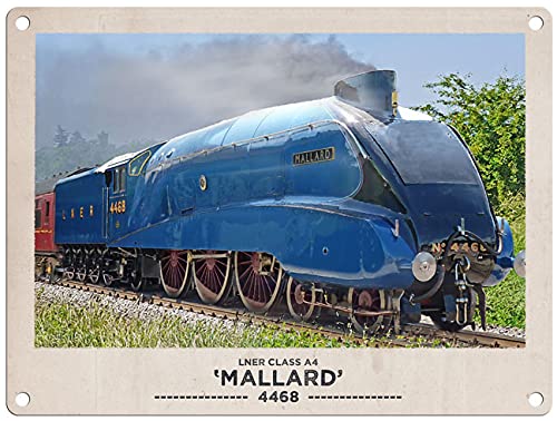 The Original Metal Sign Company Small (150 x 200mm) - 'Mallard' Steam Locomotive Engine 4468