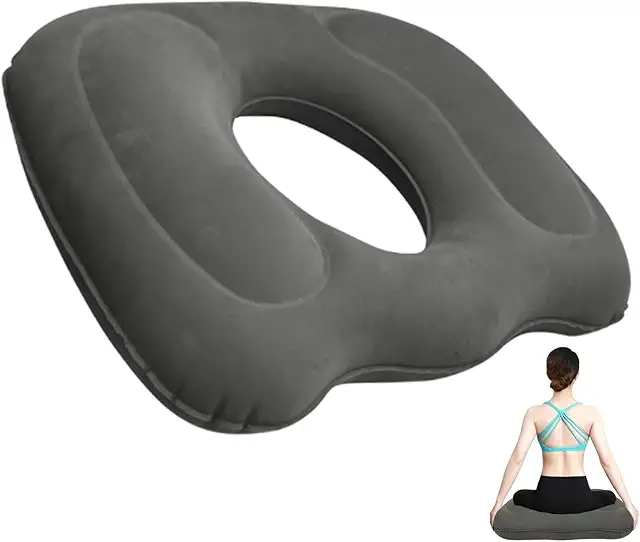 Coussin Anti Escarre Gonflable - Soulagement Hémorroïdes et Coccyx (Gris)