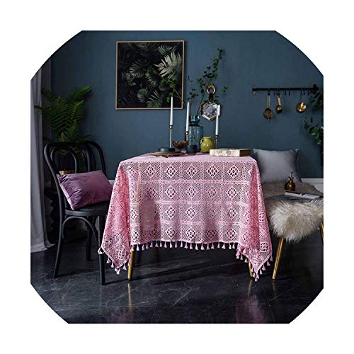 Small Oranges Table Cloth Dark Green Vintage Handmade Crochet Round Knit Hollow Art