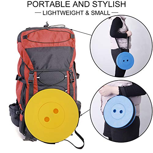 2 Pack Camping Folding Stool Set, Lightweight Portable Adjustable Collapsible Chair for Camp Hiking Fishing Travel Hunting, Retractable Fordable Telescopic Plastic Furniture for Adults(Yellow&Green)