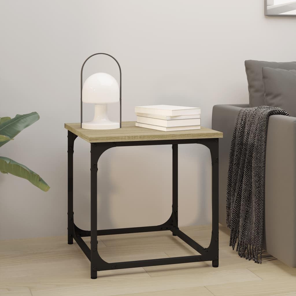 Mesa auxiliar para salón y dormitorio de diseño moderno nórdico en madera Sonoma