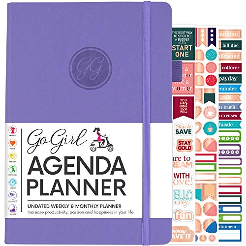 GoGirl Planner Agenda â€“ Colorful Monthly & Weekly Planner and Organizer for Women, Goals Journal with Calendar for Improving Time Management, Productivity & Creating a Happy Life. Undated â€“ Lavender