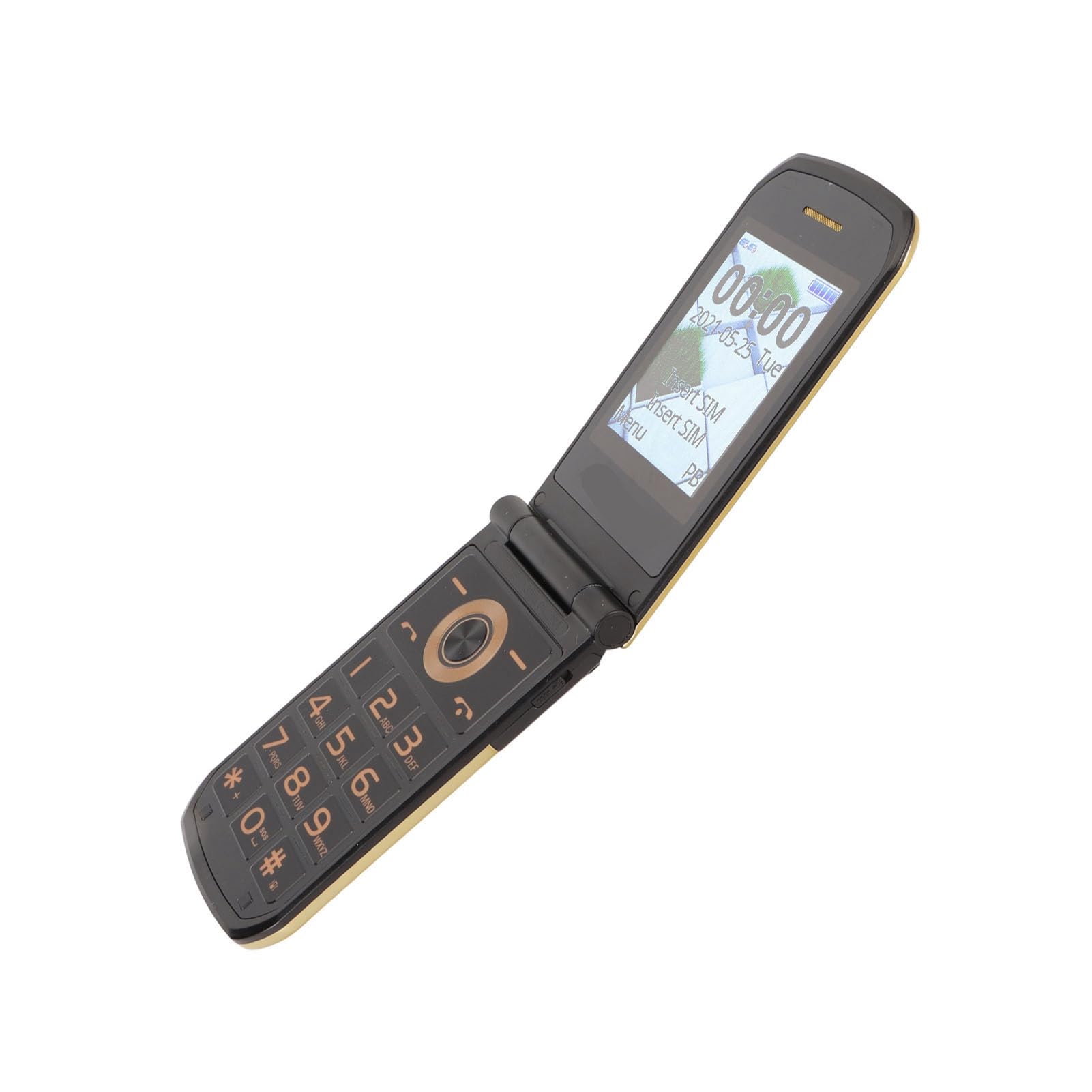 Fockety Telefon Z Klapką 4G DLA SeniorOw, Telefon KomórKowy Z Klapką Z Dużym Przyciskiem, KomórKowy Z DWIMAMA KARTAMI SIM DLA OSÓB STARSYCHCH Z PODWOJNYM EKRANEM, (GOLD)