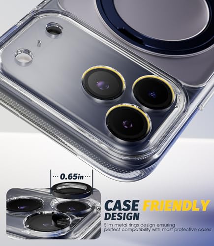 Image of (3 Sets) Orzero Camera Lens Protector Compatible for iPhone 17 Pro&17 Pro Max&16 Pro&16 Pro Max&15 Pro&15 Pro Max&14 Pro&14 Pro Max, [EZ Install] [Case-Friendly] 9H Tempered Glass CD Pattern Lens