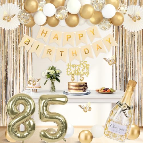Juesly 85th Birthday Decorations for Women Champagne Gold 51pcs by Juesly - Used condition - Image 5