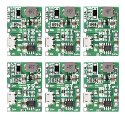 LAOMAO DC-DC Boost Convertidor 18650 batería de litio descarga módulo integrado 3,7 V 5 V 9 V 24 V ajustable Step Up Converter Regulador de voltaje (6 unidades)