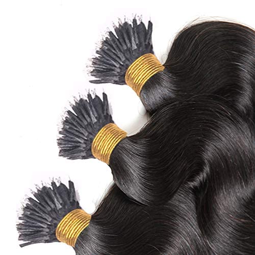 Nano Ring Hair Extensions Pre Bonded Natural Color Braziian Body Wave Mirco Ring Nano Human Hair Extensions For Women 1g/strand (10inch 100strands, Color #2)