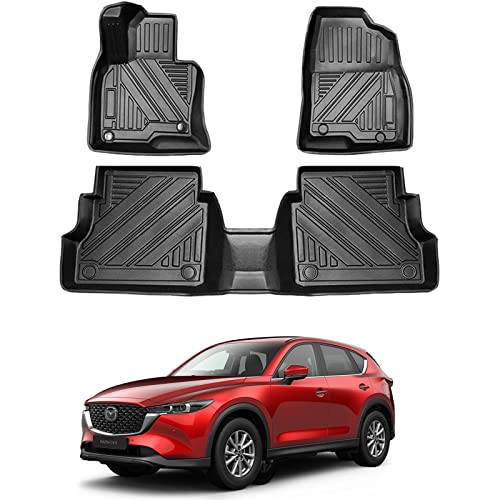 マツダ CX-5 KF系 3Dフロアマット MAZDA CX5 立体フロアマット オートマ用 前席& 2列目 TPE素材 カスタムパーツ 防水 滑り防止 耐汚れ 消臭/抗菌効果 車種専用設計 取付簡単 保護パーツ カー用品 3PCS (マツダ CX-5に適