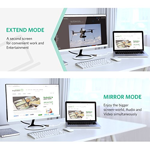 UGREEN Adaptador Mini DisplayPort para HDMI Thunderbolt 2.0 4K Mini DP para HDMI Cabo adaptador comp