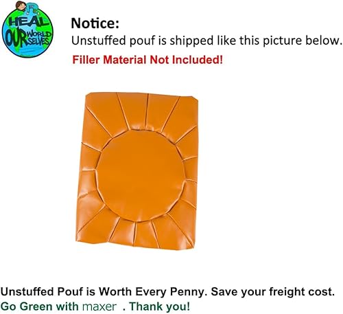 Miniatura 4 de maxer Funda para puf sin relleno de 2 tamaños, otomana, puf, taburete para pies, solución de almacenamiento o boda (vacío y nuevo)