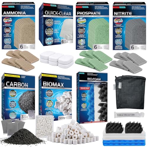 Image of 36 Pcs 406 /407 Filter Media Canister Filter Maintenance & Replacement Filter Media Kit, Quick Clear, Carbon Bags (300g), Biomax (500g), Bio Foam, Phosphate-Ammonia-Nitrite Remover, Including Mesh Bags