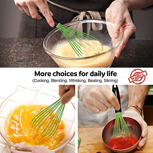 Image of Walfos Silicone Whisk, Rubber Whisks for Cooking, Baking (11,9,8.5 inch) - Heat Resistant Kitchen Whisks for Non-stick Cookware, Balloon Egg Beater Perfect for Blending, Whisking, Beating, Frothing
