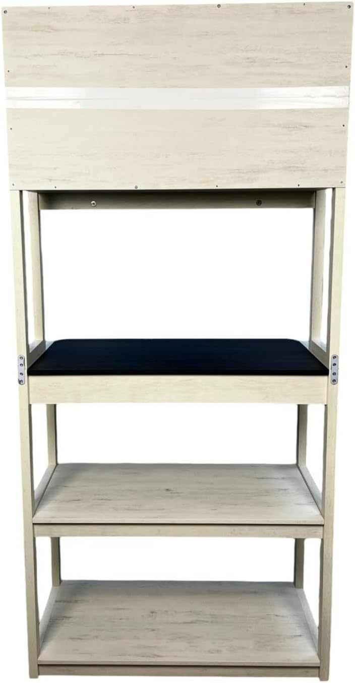 31.5" White & Black 5-Tier Bakers Rack for Kitchen Storage, Coffee, Microwave Stand
