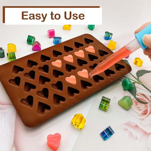 Image of MoldBerry Silicone Chocolate Mould Set of 4 | Gift Box, Big Heart, Small Heart & Emoji Shape | Non-Stick Candy Molds for Chocolate, Jelly, Gummy, Festive Sweets | Flexible & Reusable Baking Mold