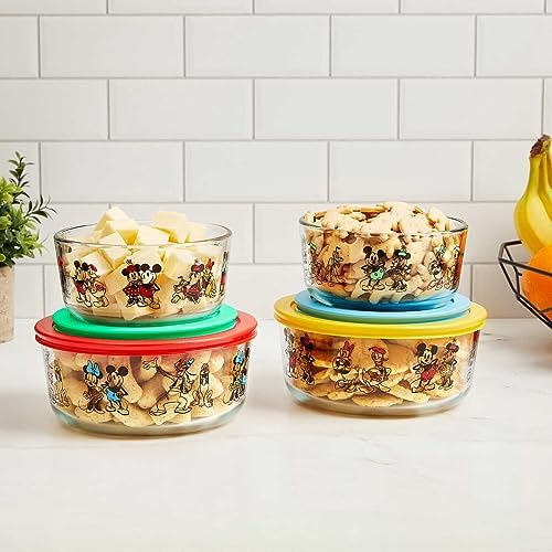 Pyrex 8Piece Disney Mickey Mouse & Friends Decorated Food Storage Set