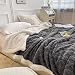 WONGS BEDDING Kuscheldecke 150x200 Flauschig Sherpa Decke,Sofaüberwurf Fleecedecke,Dick Sofadecke Doppelgesicht Extra Warme & Weiche Couchdecke Grau Wohndecken
