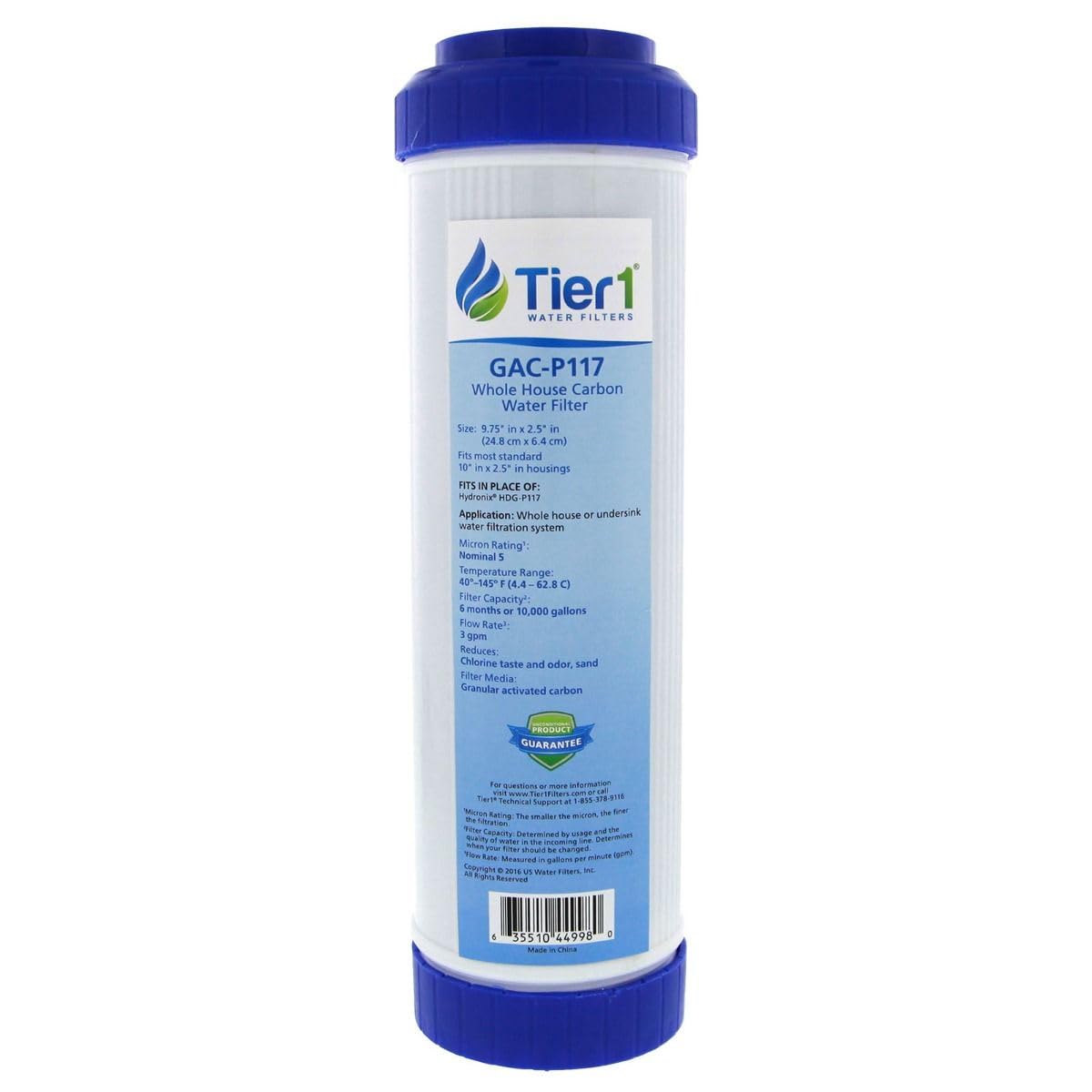 Tier1 5 Micron 10 Inch x 2 5 Inch Whole House Granular Activate Carbon Water Filter Replacement Cartridge