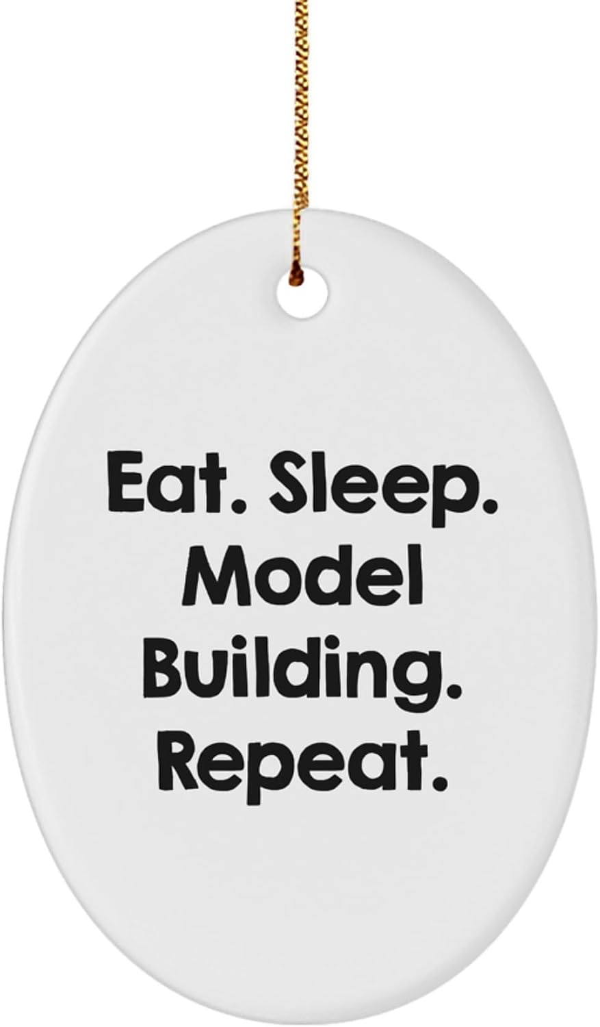 Gifts from Friends for Model Building Enthusiasts - Oval Ornament Eat Sleep Model Building Repeat, Funny Model Building Gift for Men Women, Unique Christmas Unique Gifts for Family
