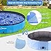 Dog Pool, SmilDay Foldable Portable Swimming Pool, Hard Plastic Bathing Tub for Pets Dogs and Cats, Slip-Resistant Kiddie Pool for Backyard (Blue 63''D× 12''H)