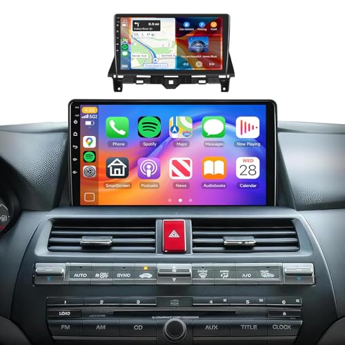 DSP Car Stereo for Honda Accord 8th 2008 2009 2010 2011 2012 Radio Wireless Carplay Android Auto,Podofo 10.1'' 1080P Touch Screen 26UIs EQ Mirror Link Bluetooth WiFi FM/RDS Backup Camera 2G+32G