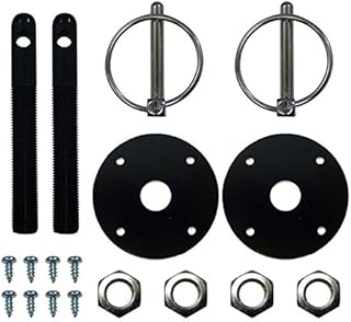 Motornets Aluminum Universal Hood pin Set kit Chrome Hardware Flip Over Chevy Ford Mopar GM Hot Rod Street Rod Drag Racing Race Muscle Car 1/2
