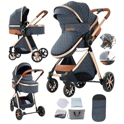 Doraystar 2 in 1 Baby Stroller with Bassinet Mode, Reversible Infant Pram, One-Click Folding, Newborn Travel Stroller, Convertible Toddler Standard...