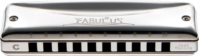 Suzuki F-20J-A Fabulous 10-Hole Diatonic Just Temperament Harmonica, Key of A