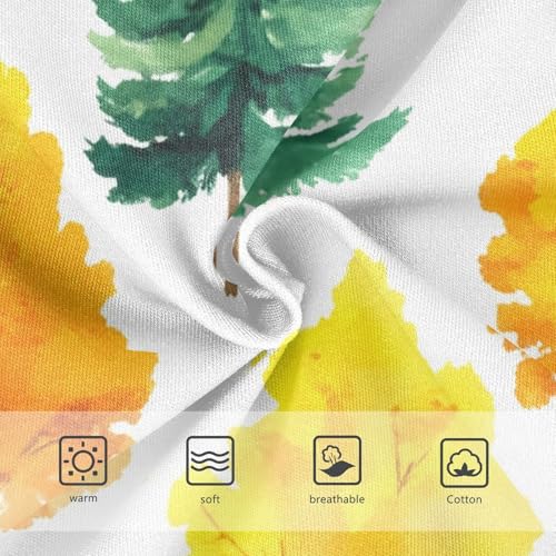 Watercolor Trees Yellow Green Autumn Girls Underwear Toddlers 2t Cotton Panties Little Girl Funny Briefs Kids Undies3