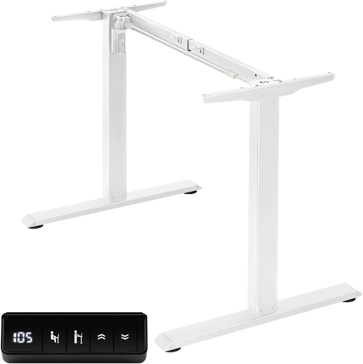 Electric Standing Desk Frame with Memory Height Settings, 225 lbs Weight Capacity, Adjustable Desk Frame for Home and Office Workstation( White)