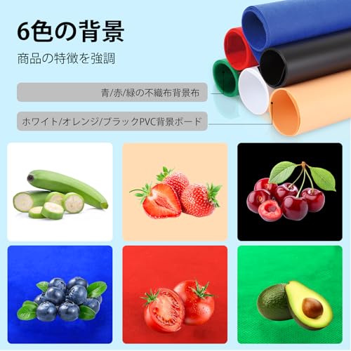 PULUZ【40cm 】撮影ボックス 、アダプター付き、36w LED、折りたたみフォトボックス、物撮りボックス、模型撮影ブース、ソフトライトとバック12色、バックパネル付き撮影台(ボール紙3枚+クロス3枚)です