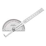 Urjumpea 180 Degree Spin Angle Finder Protractor Multifunctiona Stainless Steel Workman Round Head Measuring Ruler