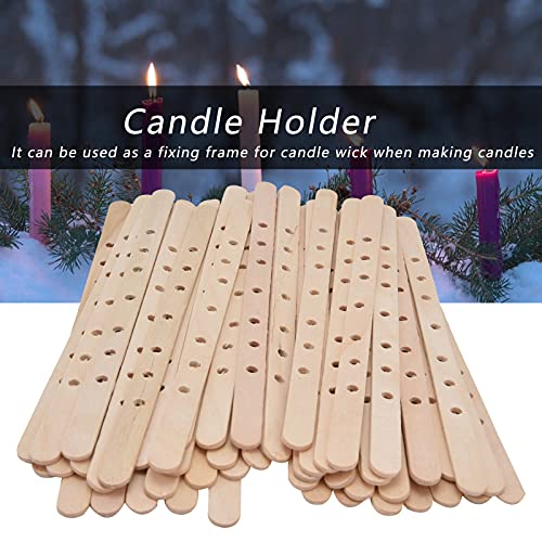 50 soportes de mecha de madera para velas 180x10mm miniatura 2