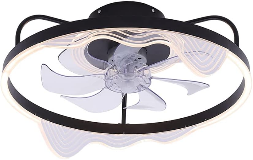 Ceiling Light with Fan， Invisible Clear Acrylic Fan Blades Ceiling Fans Lamp，Fan Chandelier for Home Living Room Bedroom