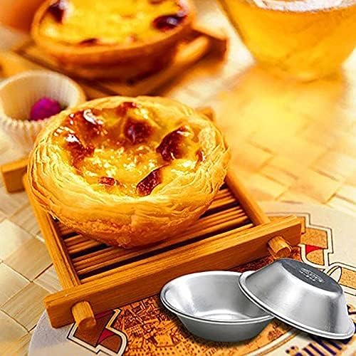 20 Pieces Puto Cup Mould, Aluminum Baking Cups Tins, Egg Tart Moulds, Cup Egg Tart Tins, Mini Egg Tart Cases, Silver Tone Aluminum Egg Tart Mold, for Small Cakes, Tarts, Muffin Cupcakes