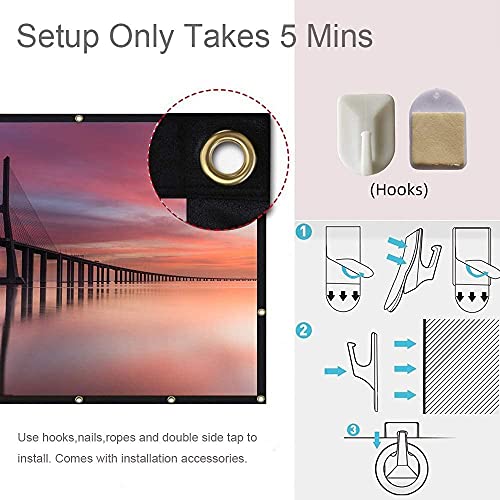 Pantalla de proyección plegable HXZDEY 150 pulgadas 16:9 miniatura 4