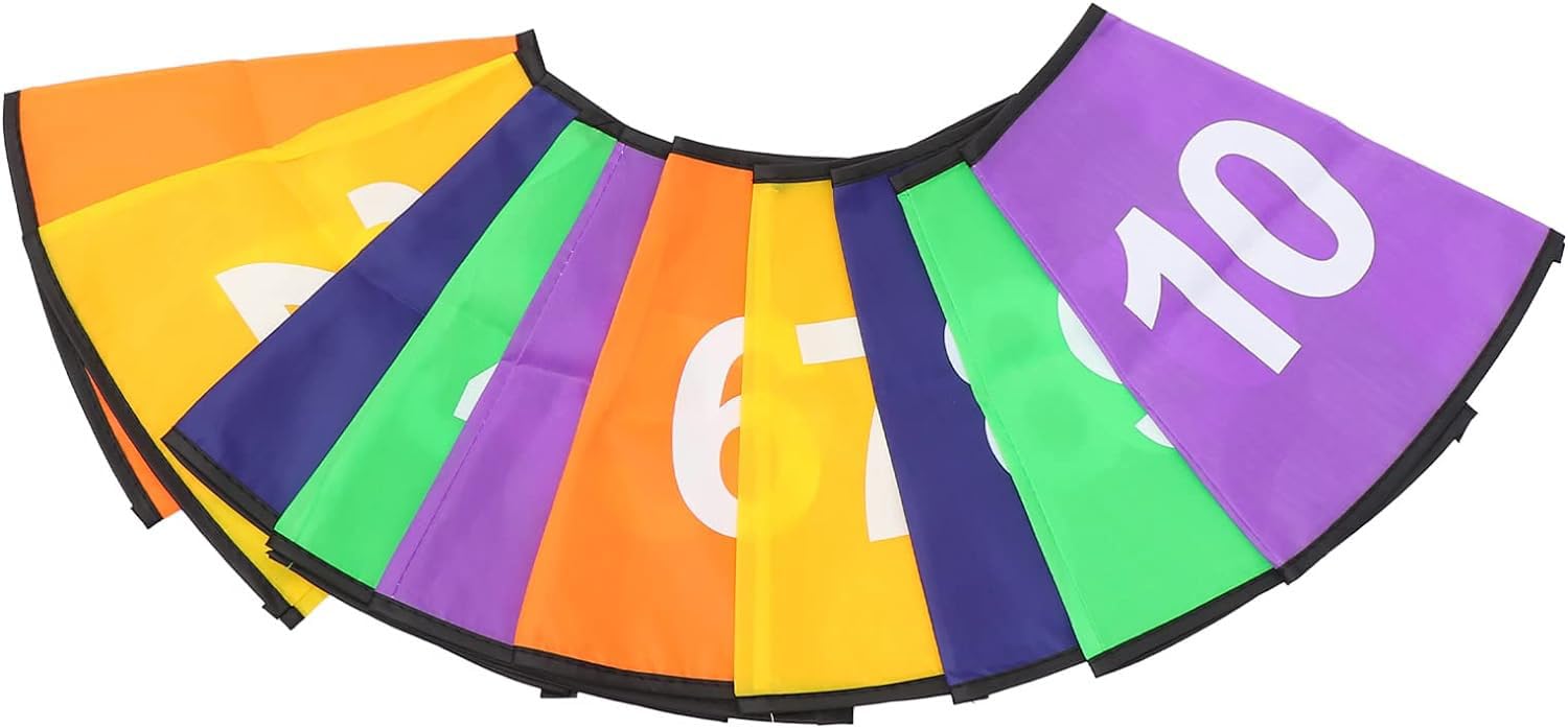 10pcs Agility Training Numbered Cone Covers 1-10 for Sports Training - for Soccer Basketball Football & Outdoor Games